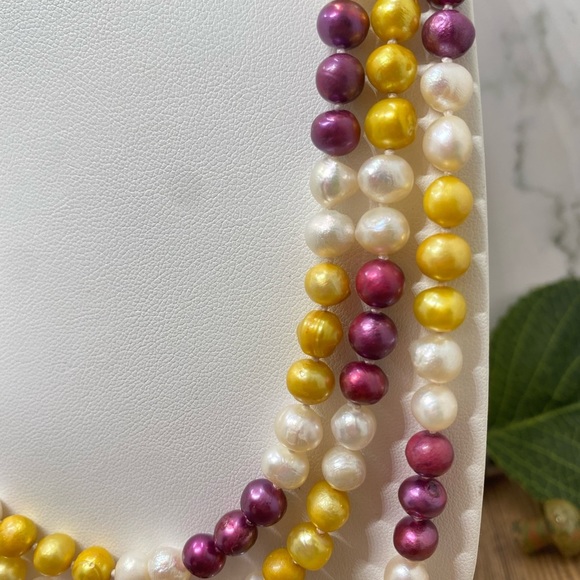 Freshwater Multi-Color Pearl Necklace - Picture 4 of 7